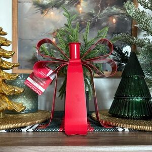 🎀🆕Viral ASHLAND Large Red Metal Bow Candleholder🎀